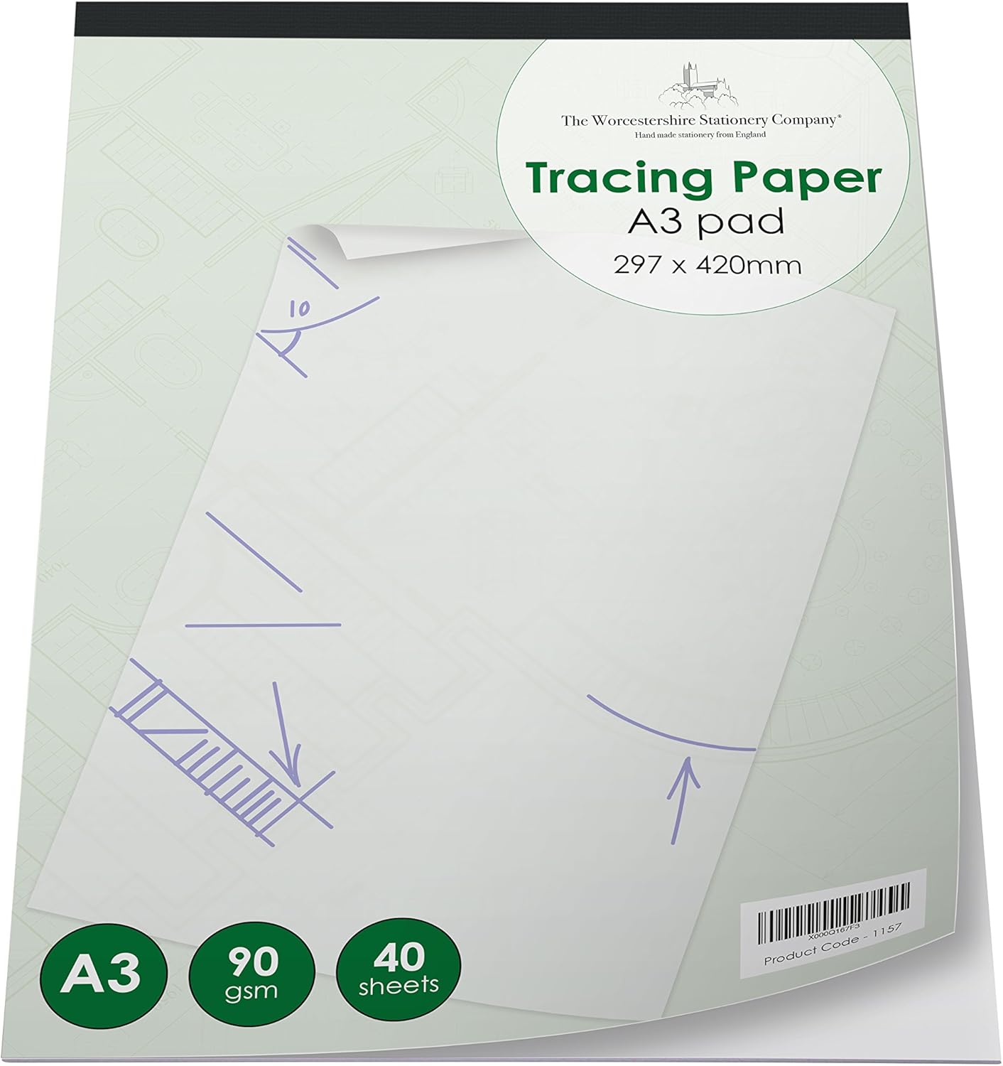 A3 Tracing Paper pad, Professional Range, 40 Sheets, 90gsm Paper BigaMart