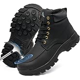 Ecetana Steel Toe Work Boots for Men Waterproof Slip Resistant Comfortable Safety Boot Industrial Construction Shoes