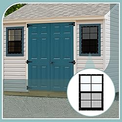 Tandefio 2 Pcs 18'' x 27'' Black Shed Window