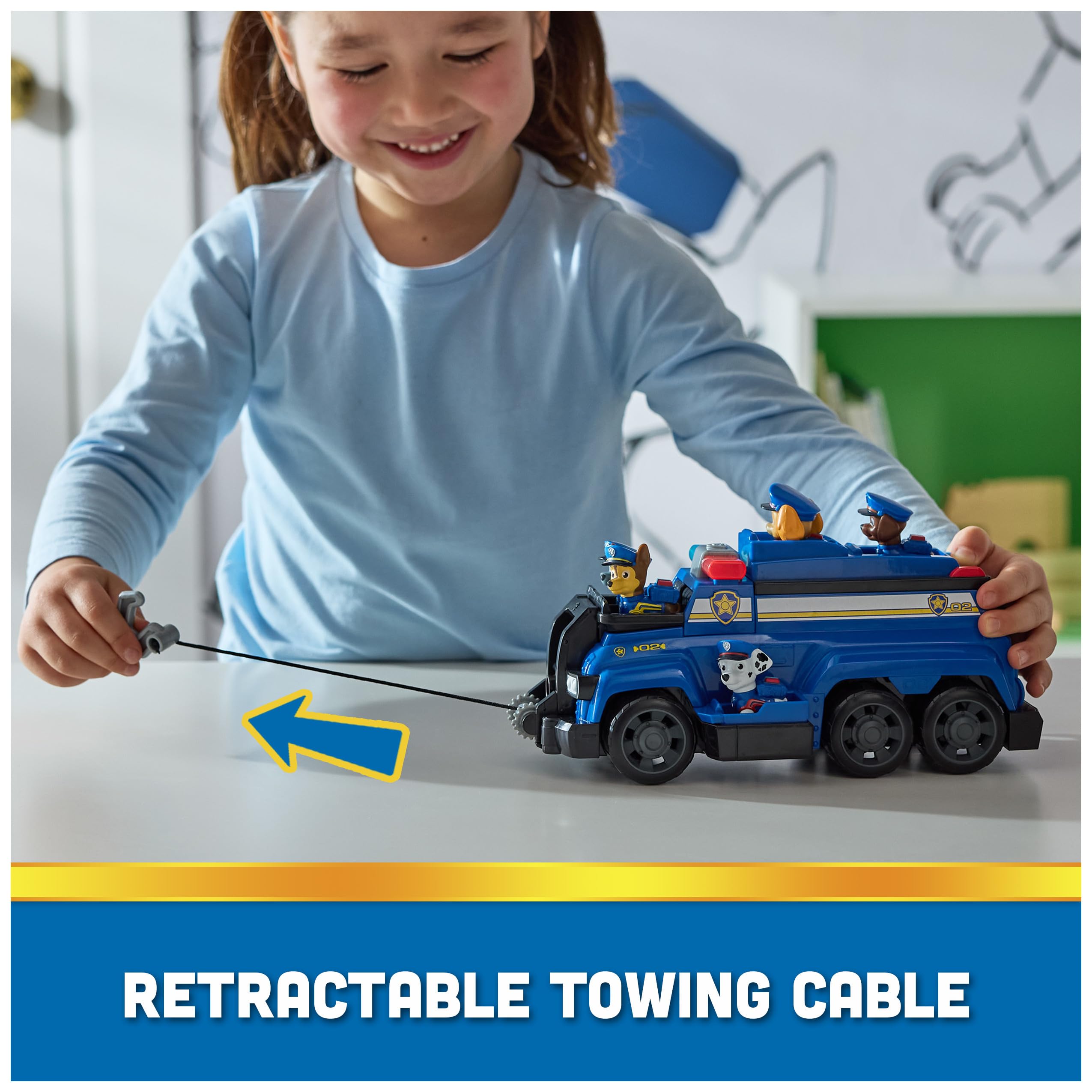 PAW Patrol Team Cruiser, Large Scale Vehicle with Exclusive Chase, Marshall, Skye, Rubble, Rocky & Zuma Action Figures, Toys for Boys & Girls Ages 3+