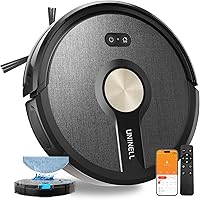 uninell UR1 Robot Vacuums and Mop Combo, 5000Pa Robotic Vacuum,180mins Runtime Vacuum Robot with App/Remote/Alexa Control, Id