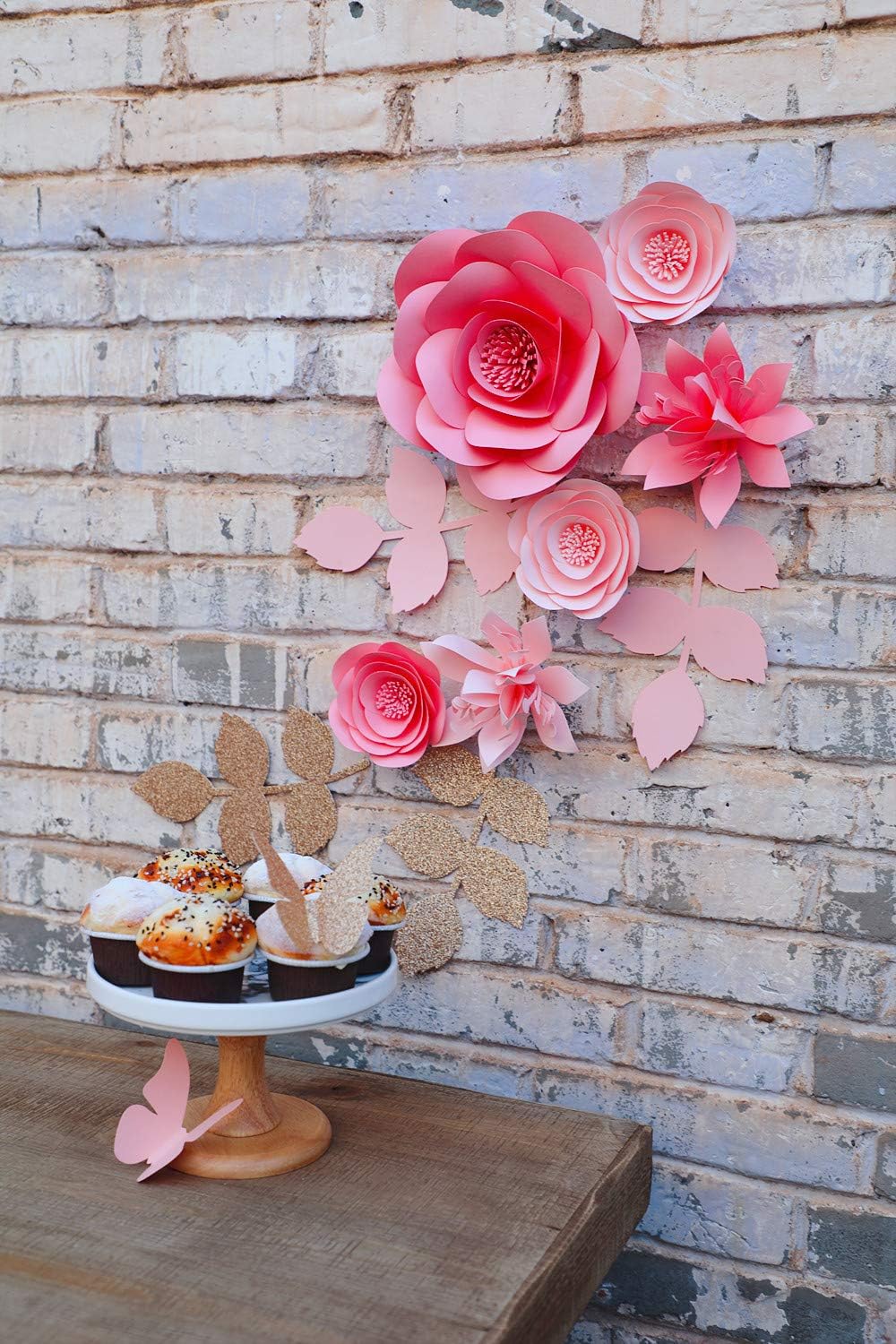 Amazon Com Fonder Mols 3d Paper Flowers Decorations For Wall Blush Pink Set Of 16 Paper Flower Backdrop Nursery Decor Giant Paper Flowers Wedding Centerpiece Home Kitchen