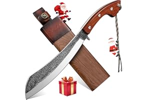 Golden Bird Parang Machete Knife - 9.5 Inch Heavy Duty Machete for Cutting Trees,Bushcraft,Survival,Outdoor Hunting and Camping - Full Tang with Wooden Sheath - Yard Work Tool, for Men