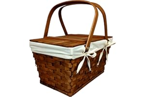 Wald Imports - Stained Multifunctional Basket - Gift Basket, Picnic Basket, & Storage Basket