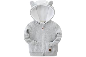 Hikido Baby Girls Boys Warm Adorable Hooded Zip Coat for Fall Spring Outerwear 3-24M Kids Jacket