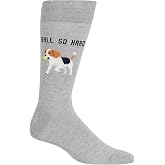 Hot Sox Men's Fun Dogs Crew Socks - 1 Pair Pack - Cool &amp; Funny Pets Novelty Fashion Gifts