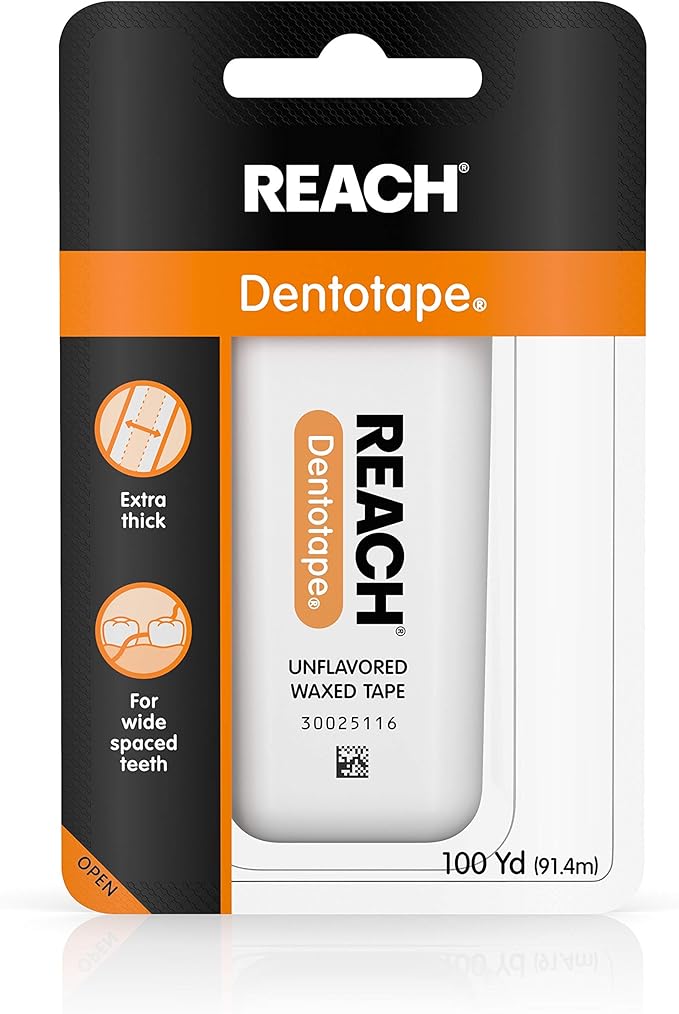 Amazon Reach DentoTAPE Waxed Ribbon Dental Floss, 100Yard Dispensers