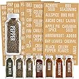 Talented Kitchen 134 Preprinted Minimalist Spice Labels, Bold All Caps White Seasoning Labels for Spice Rack, Kitchen Cabinet and Pantry Organization
