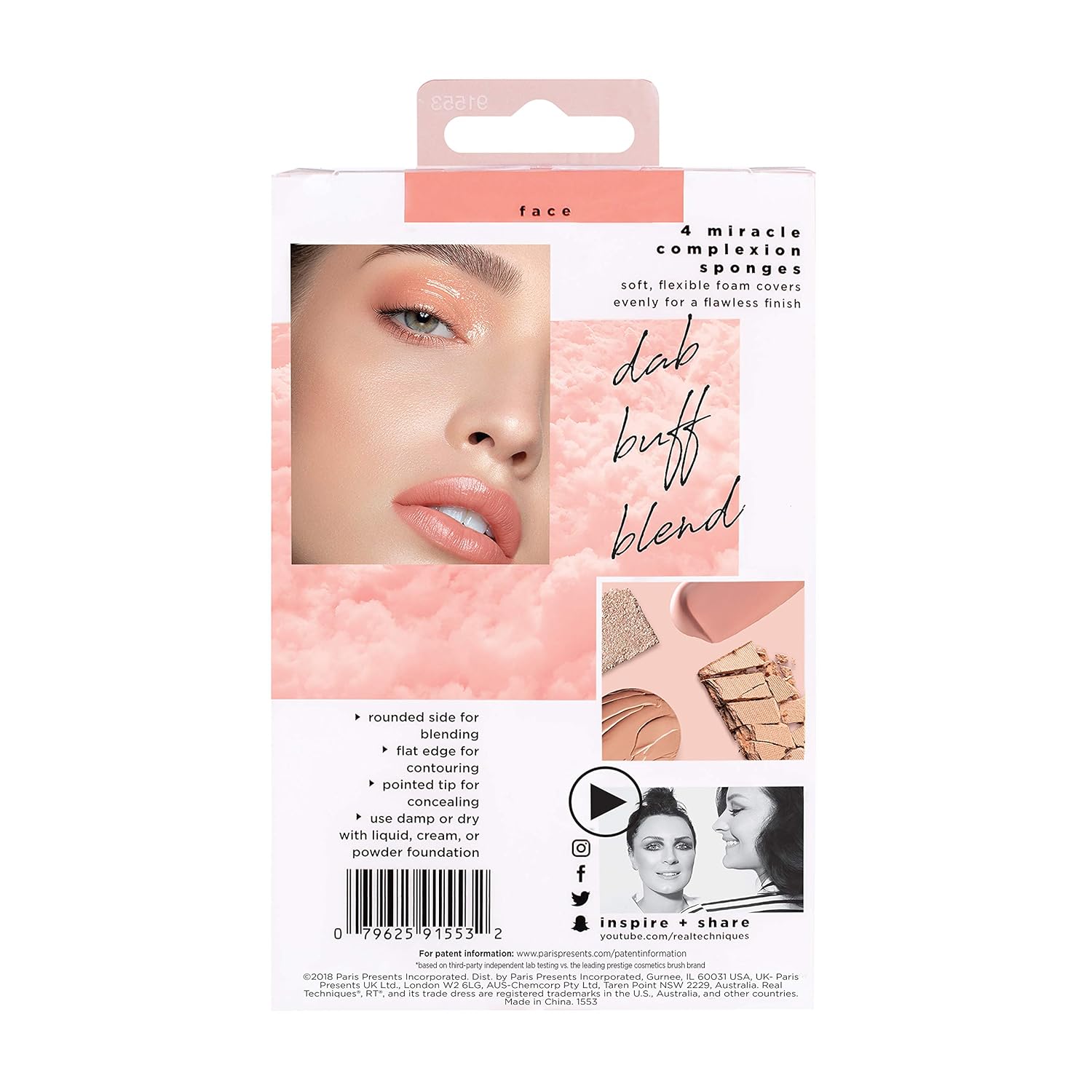 Real Techniques Miracle Complexion Beauty Sponge Makeup Blender, Set of 4: Beauty
