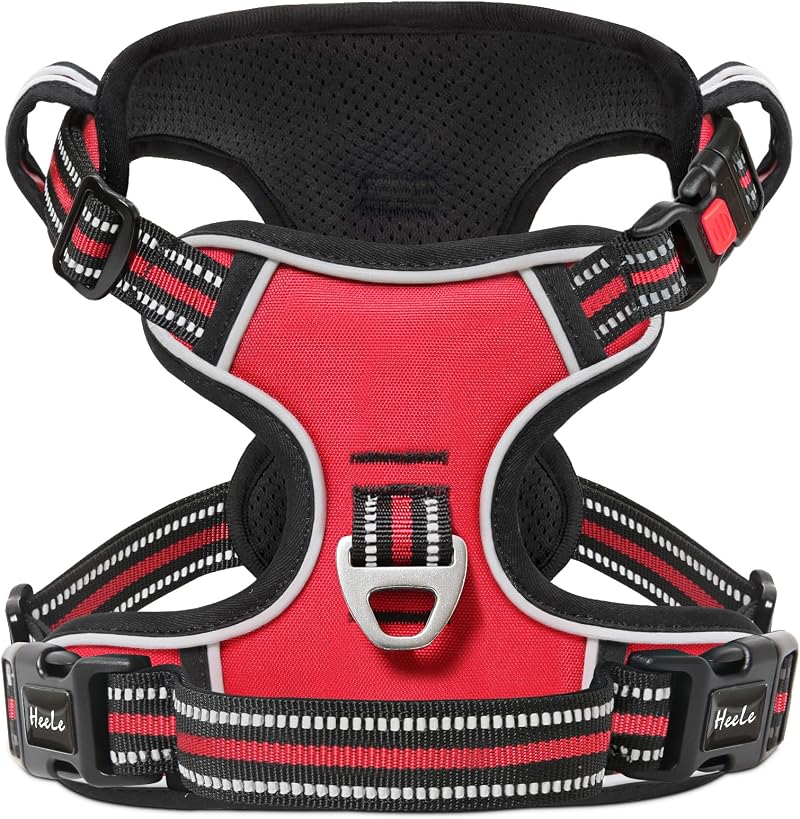 HEELE Dog Harness No Pull Medium Reflective Front Back Leash Clips