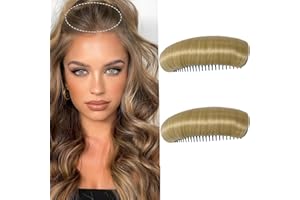 Happyupcity 2Pcs Blonde Invisible Fluffy Hair Pad Bump It Up Volume Hair Bump Clip for Women