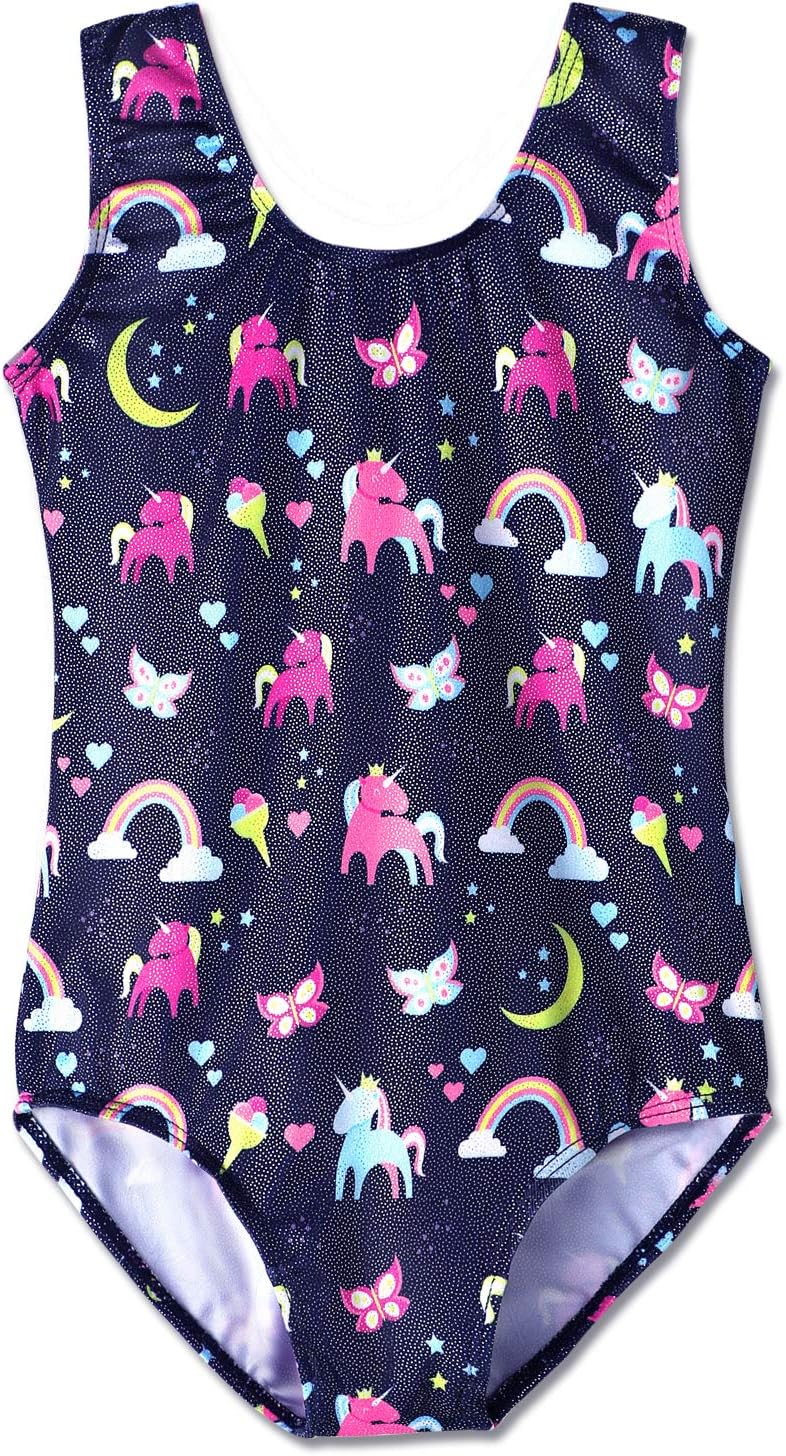 Kidsparadisy Fashion Unicorn Gymnastics leotard for Girls Sleeveless Sparkles Ballet Costume Dance Outfit for Kids 3-10 Years