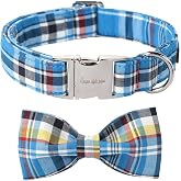 Unique style paws Plaid Dog Collar with Bow Pet Gift Adjustable Soft and Comfy Bowtie Collars for Small Medium Large Dogs