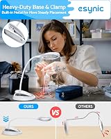 eSynic Magnifying Lamp 5X 10X Glass with Light USB Rechargeable 15 LEDs view 7