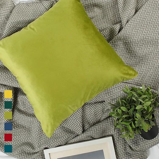 Amazon Com Yinfung Sage Velvet Pillow Cover Chartreuse 18 Olive