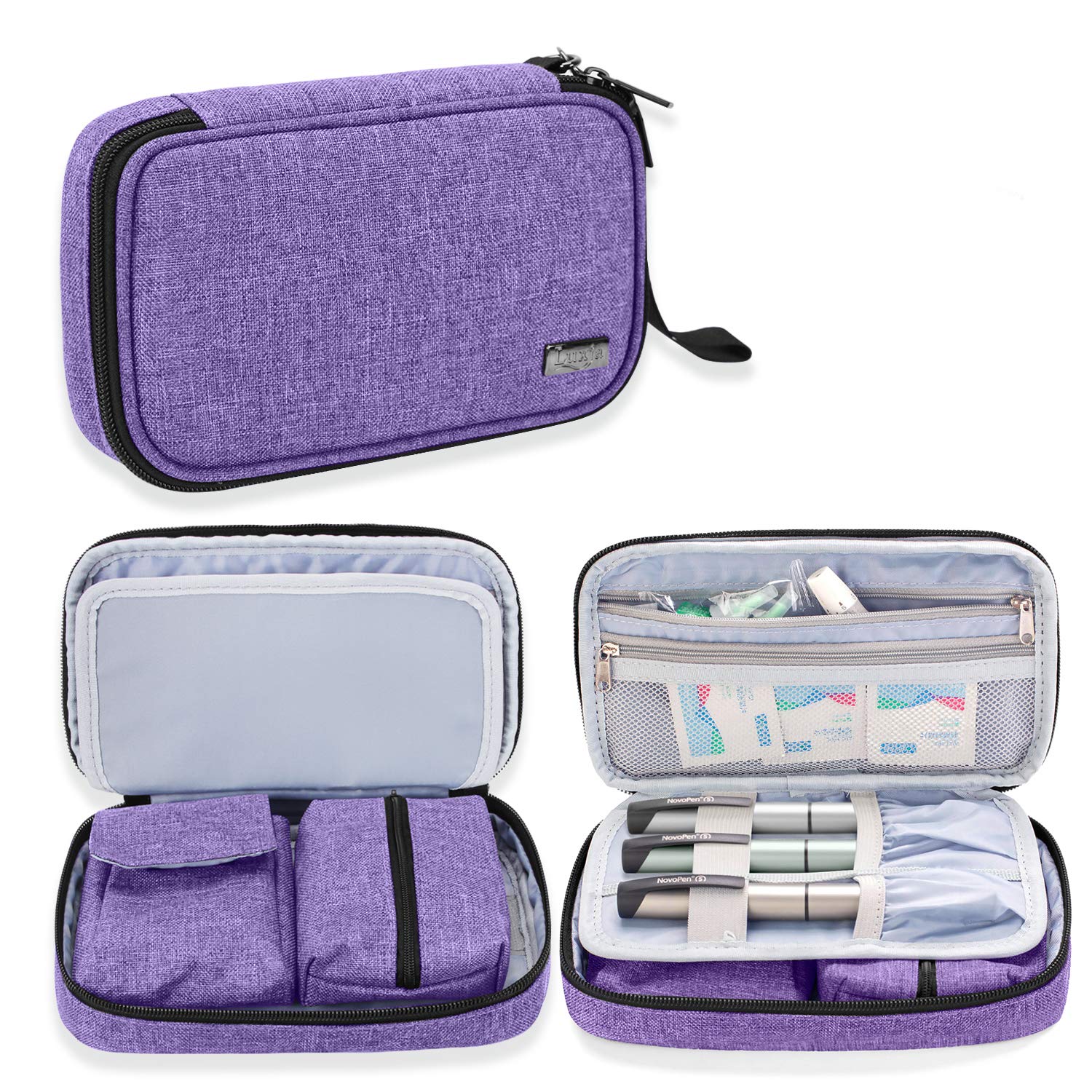 Luxja Diabetic Travel Bag, Diabetic Storage Case for Glucose Meter and Other Diabetic Supplies (Bag Only), Purple