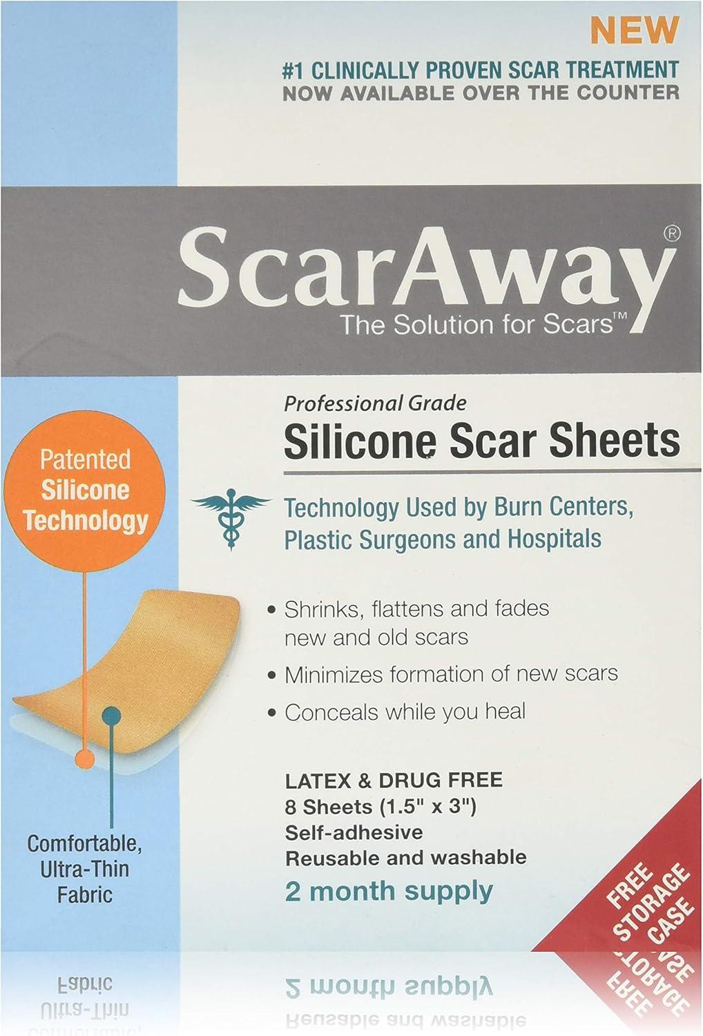 ScarAway Silicone Scar Sheets (1.5" x 3") 8 ct