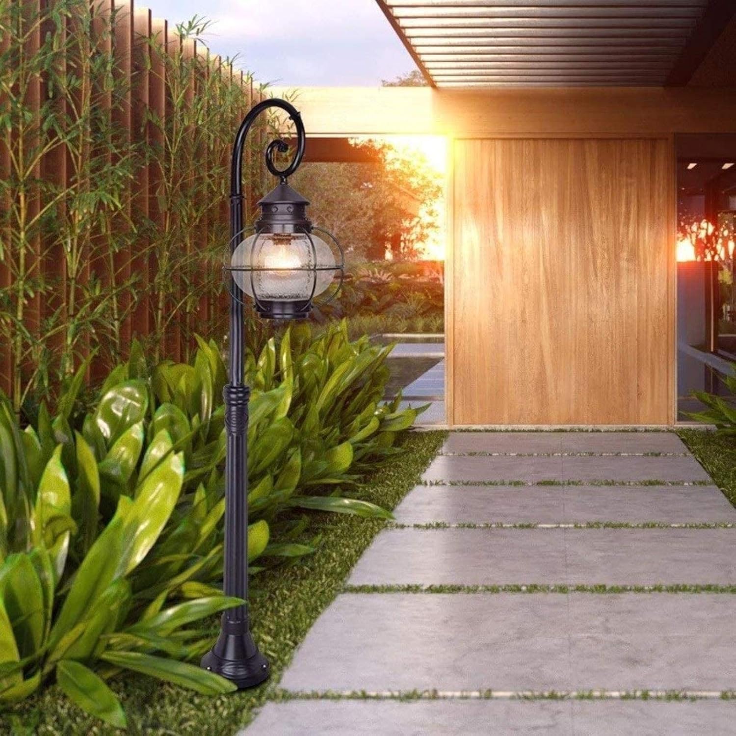 Outdoor Garden Post Lights, Vintage RedBrown Pillar Post Light Ip65