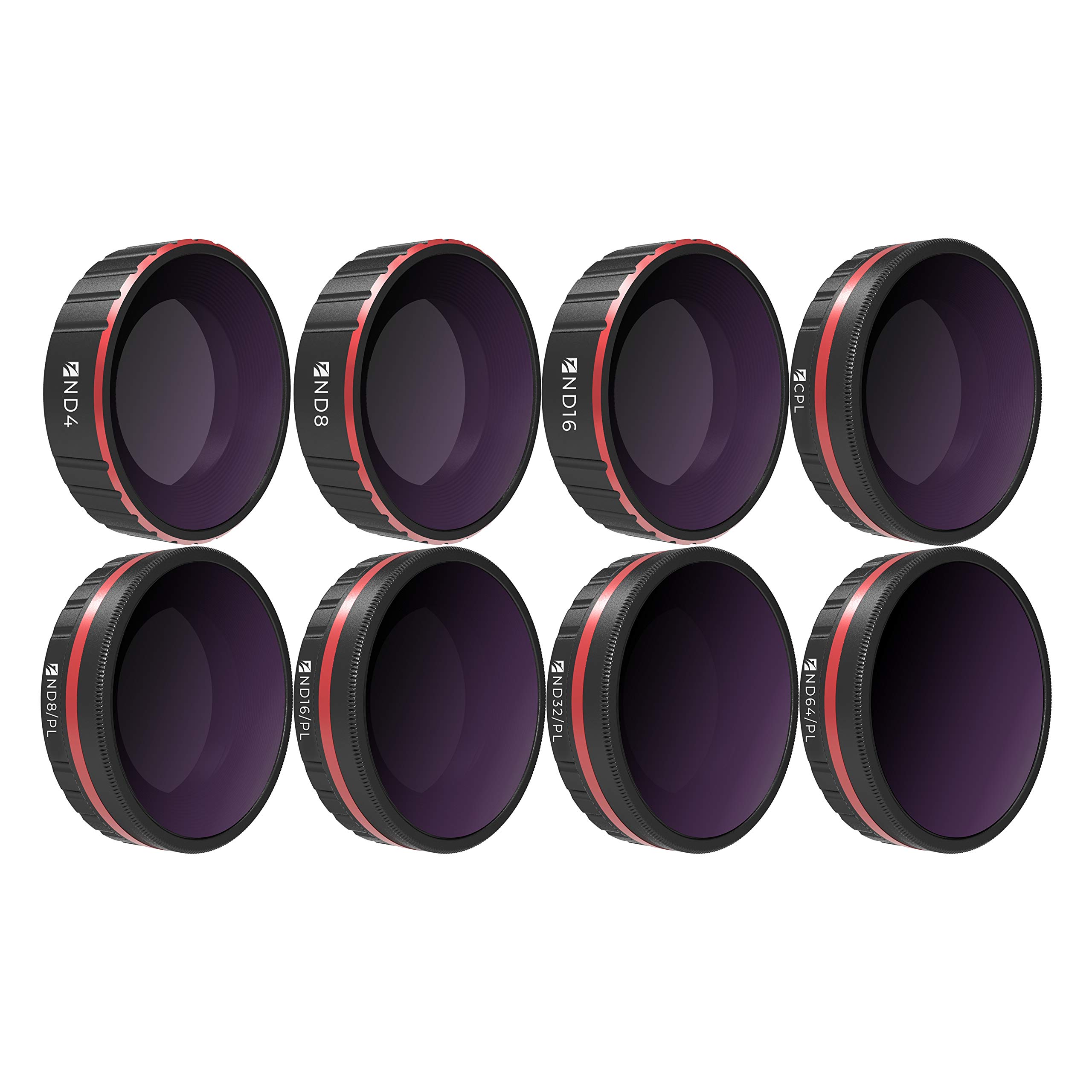 Freewell All Day – 4K Series – 8Pack ND4, ND8, ND16, CPL, ND8/PL, ND16/PL, ND32/PL, ND64/PL Camera Lens Filters Compatible With Osmo Action Camera (Not Compatible with Action 4)