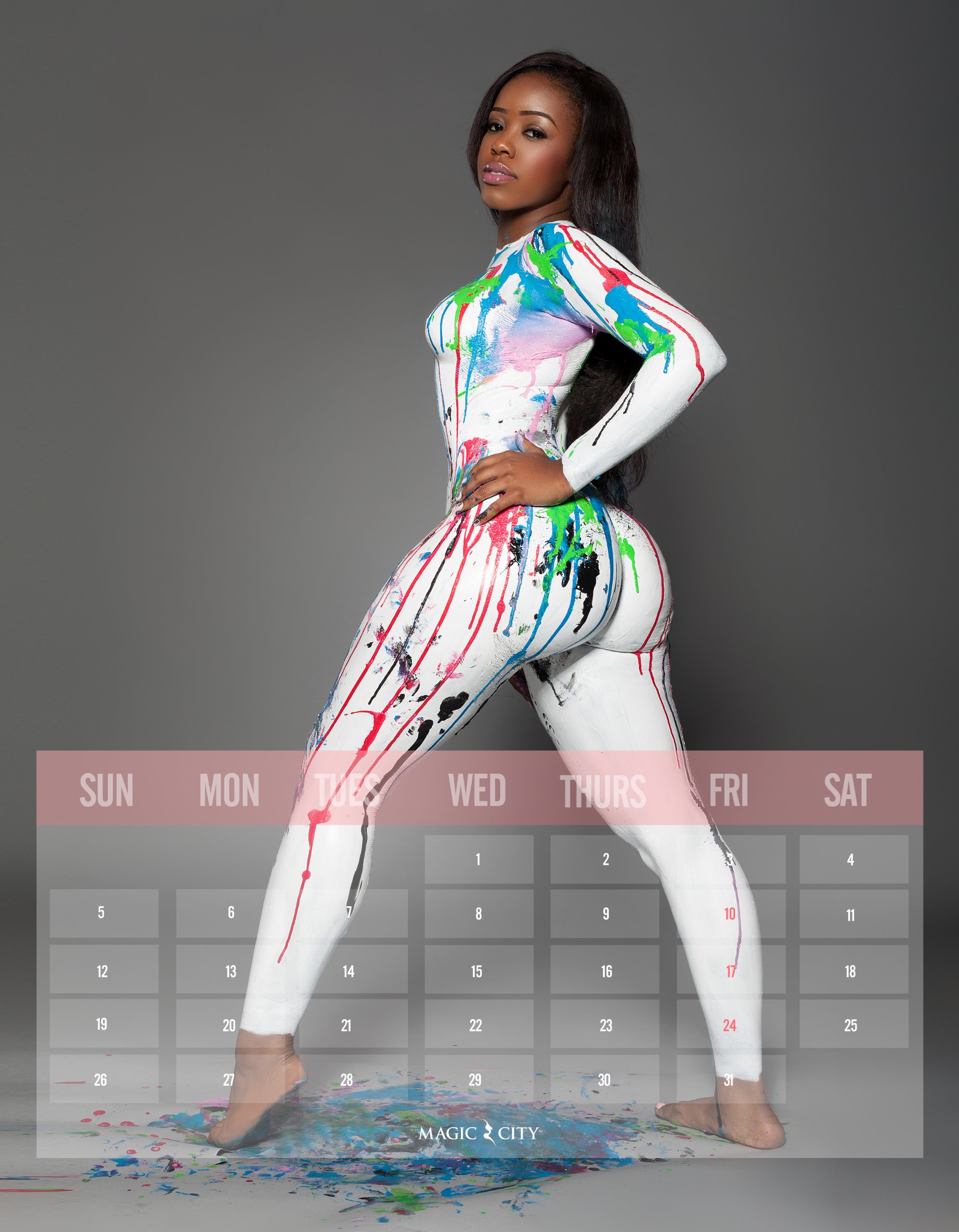 2014 Magic City Wall Calendar & Atlanta Gold Or Silver Key Chain Beautiful Exotic Women Covered