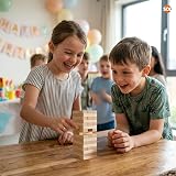 SOL 48pcs Mini Tumble Tower Game Wooden Travel Family Fun view 7