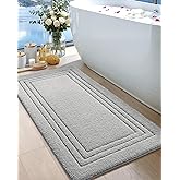 DEXI Bath Mats Bathroom Rug, 43x24 Large Non Slip Bathroom Rugs Washable, Absorbent Bathmat Quick Dry for Shower Floor Sink, Light Grey