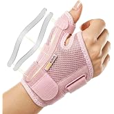 BraceUP Thumb Splint Brace Right Left Hand Women and Men, Spica Splint, CMC Thumb Brace with Thumb Support, for Arthritis, Tendonitis, Carpal Tunnel Pain Relief and Thumb Sprain (Pink)