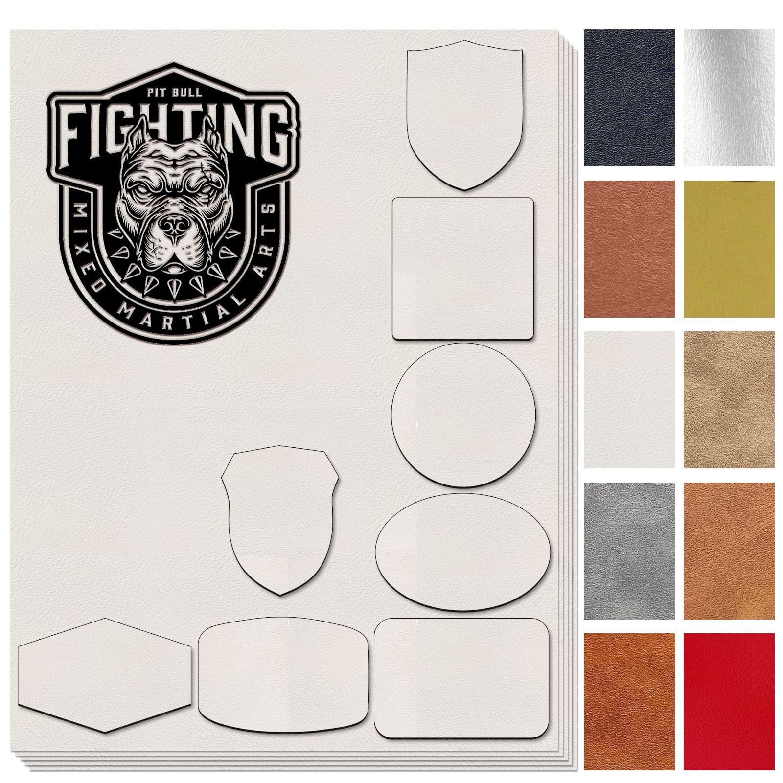 Photo 1 of [White]Leatherette Sheets for Laser Engraving Hat Iron-on with Heat Press Adhesive Backing,Blank Laserable Engravable/Engraver Faux Leather Patches Material(5 Large Pieces)