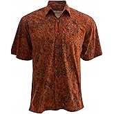 Johari West Fire Diamonds Tropical Hawaiian Cotton Batik Shirt