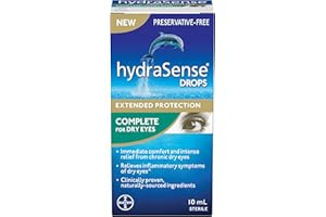 hydraSense Complete Eye Drops For Dry Eyes - Preservative Free Eye Drops For Dry Eye, Immediate Comfort and Relief From Dry E