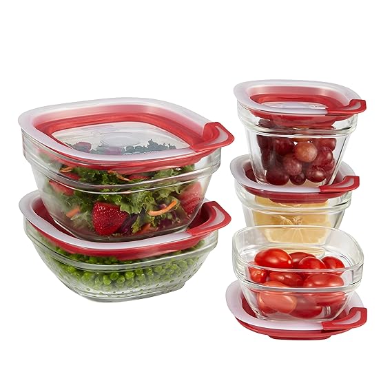 Rubbermaid Easy Find Lid Glass Food Storage Container, 10Piece Set