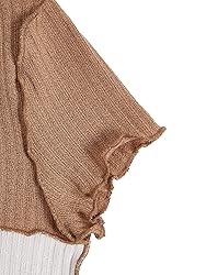 Milumia Girl's Rib Knit Color Block Crop Tee Short