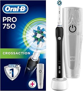 Oral-B PRO 750 Special Edition Elektrische Zahnbürste mit Reise-Etui, schwarz