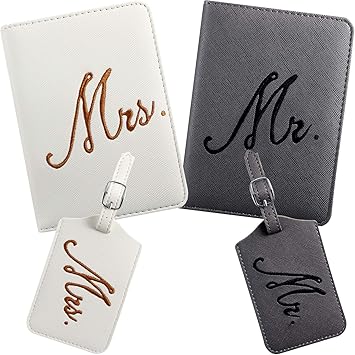Mr and mrs luggage tags and passport covers Clearance