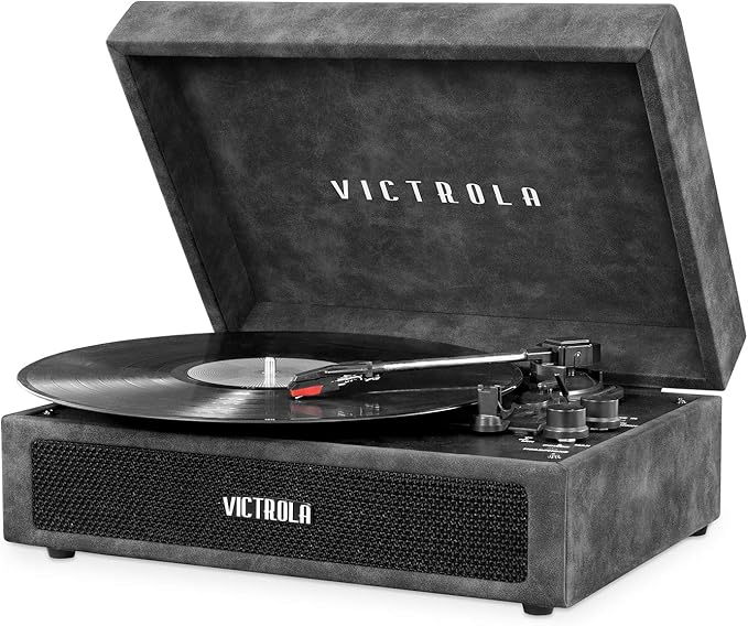 Victrola Vintage 3Speed Bluetooth Portable Suitcase Record Player with Builtin Speakers