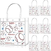 Zenoble 24 PCS Baseball Party Favors Bags PVC Clear Goodie Snack Candy Treat Gift Bags with Handle for Baseball Team Theme Birthday Holiday Party Supplies Baby Shower Decorations