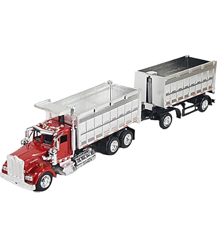 Amazon.com: Peterbilt Dump Truck Orange and White and Kubota KX080