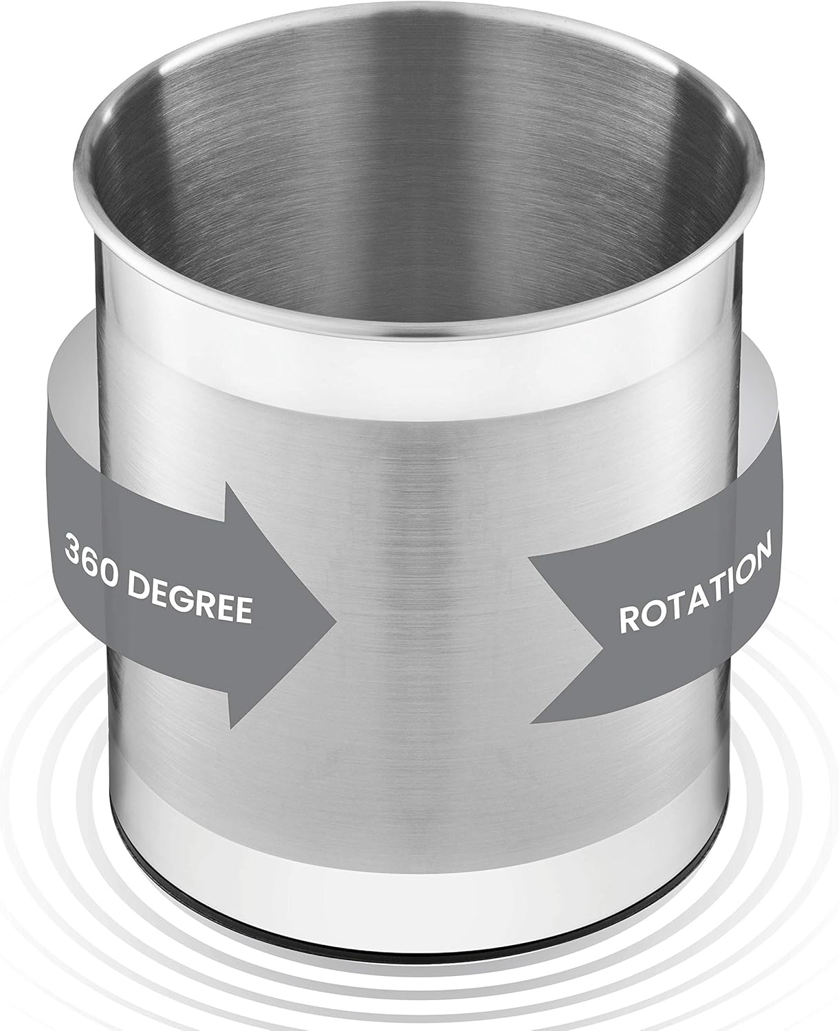 Extra-Large Stainless Steel Kitchen Utensil Holder - 360° Rotating Utensil Caddy - Weighted Base for Stability - Utensil Crock With Removable Divider for Easy Cleaning - Countertop Utensil Organizer.: Kitchen & Dining