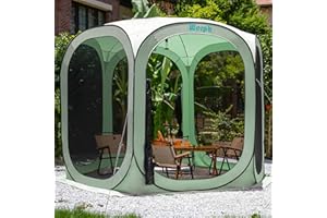 Werph Screen Tent Camping Canopy 10x10, Screen Room with Mosquito Tent,Pop Up Screen Tent Canopy with Mosquito Net,Outdoor Tent Canopy,Pop Up Gazebo for Lawn & Garden,Parties or Camping,Green