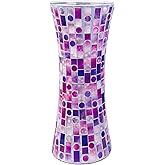 ZHIPINHUI 11.6" H Purple Red Mosaic Vase,Exquisite Craftsmanship Glass Vase.Decor Home Modern Tall Vase.All Handmade Mosaic Vases.Beautiful Glass Vase for Home&Office Decor.Unique Gift
