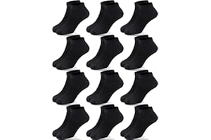 Duufin 12 Pairs Kids Ankle Socks Boys Girls Athletic Sock Low Cut Half Cushion Kids Socks