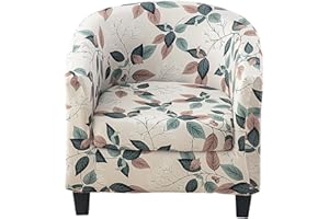 CRFATOP 2 Piece Club Chair Slipcover Stretch Barrel Chair Covers Solid Tub Chair Slipcovers Soft Armchair Sofa Cover Removable Couch Furniture Protector Arm Chair Cover for Living Room,F01