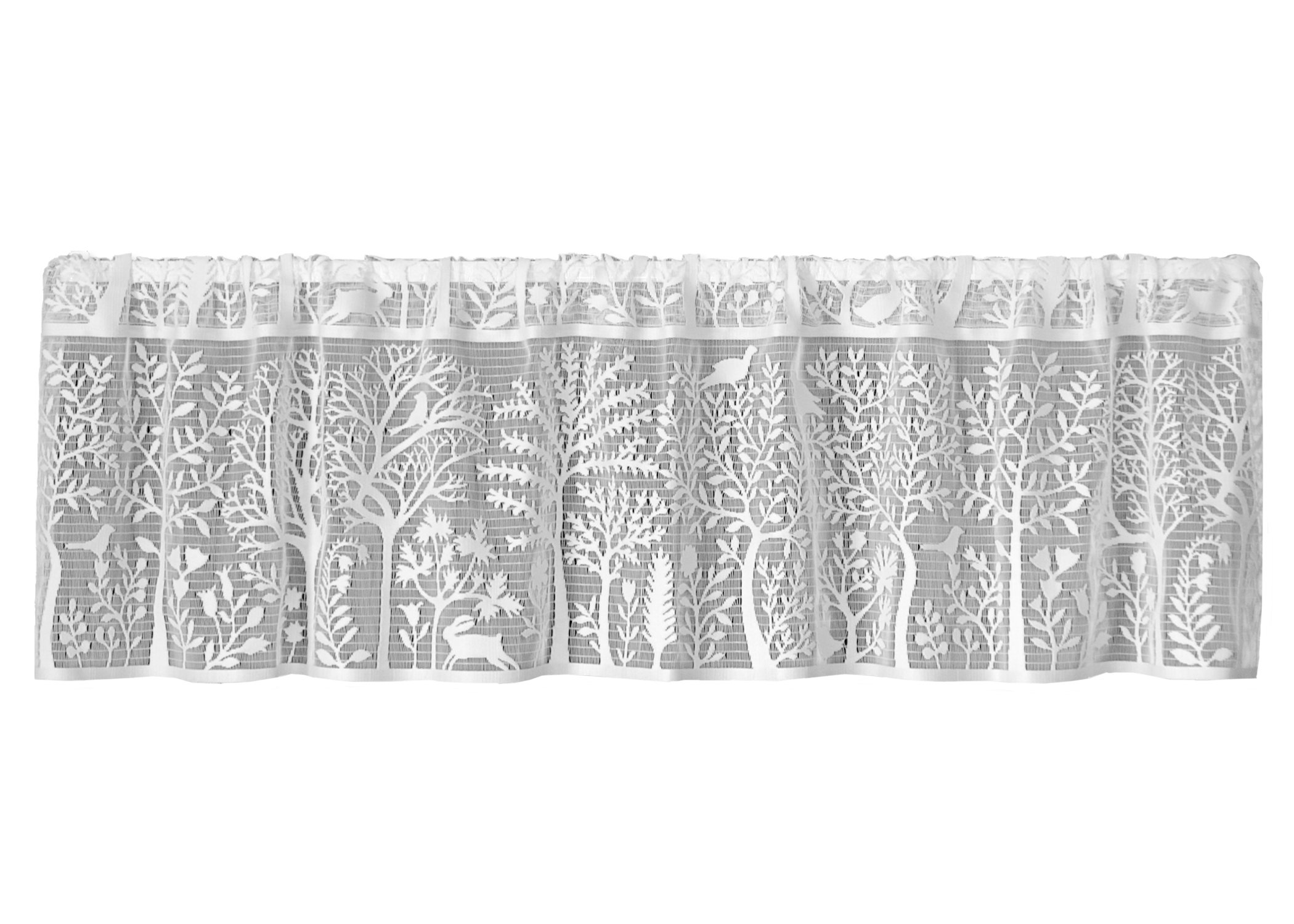 Heritage Lace Rabbit Hollow Valance, 60 by 15-Inch, White