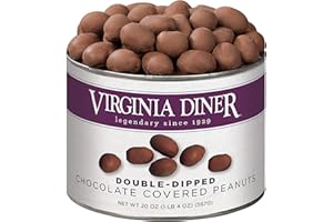 Virginia Diner Double Dipped Chocolatey Covered Virginia Peanuts, Gourmet Natural Gift Tin, 20 Ounce (Pack of 1)