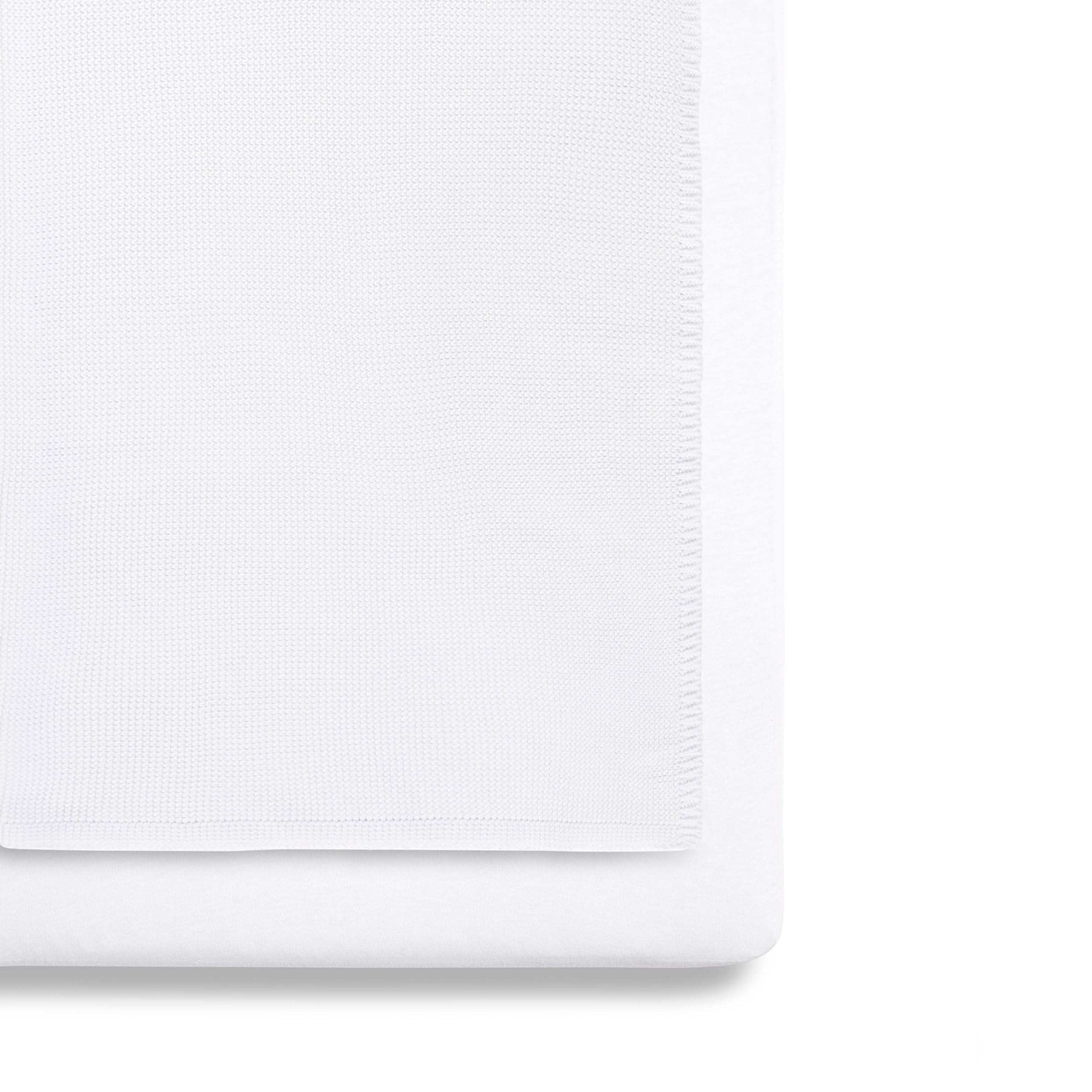 Snüz 3 Piece Crib Bedding Set – 100% Jersey Cotton – Blanket and Crib Sheets – White