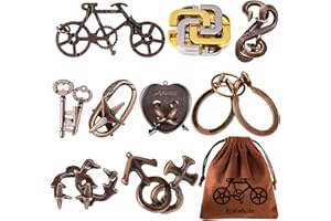 KaKeDuJa 9 PCS Metal Puzzle for Adult Disentanglement Puzzles Lock Puzzle Games Set Gift for Adults Teenagers