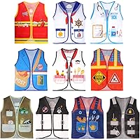 10 Pcs Community Helper Dress Up Vest Boys Clothes Vest Career Cosplay Occupation Pretend Play Costume for Career Day Costume