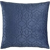 Lush Decor Velvet Geo Decorative Throw Pillow Cover, 20" W x 20" L, Navy - Square Pillow Cover - Throw Pillows For Bed, Couch, Or Chair