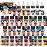 Airbrush Paint - 33 Colors Airbrush Paint Set with 3 Tinner, Plastic & Wood Acrylic Air brush Paint Kit Ready to Spray, Water-Based for Artists Beginners Hobbyist, 0.34 Fl Oz/10ml - 36 Bottles