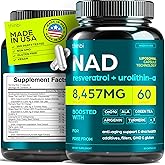 NAD Supplement 8457mg Extra Strength NMN Alternative Liposomal + Green Tea for Women & Men w/Urolithin A, Resveratrol, CoQ10, Alpha Lipoic Acid.